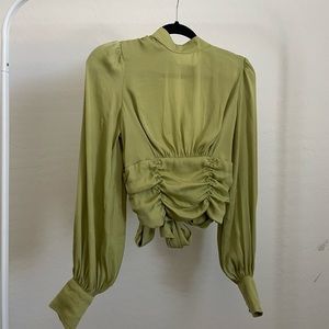 Free People Satin Open Back Top